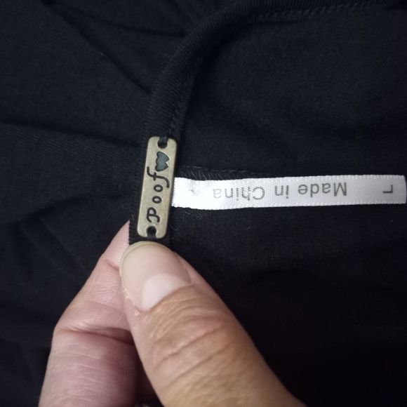 Poof! Black Long Sleeve Dress Crew Neck - Picture 2 of 2